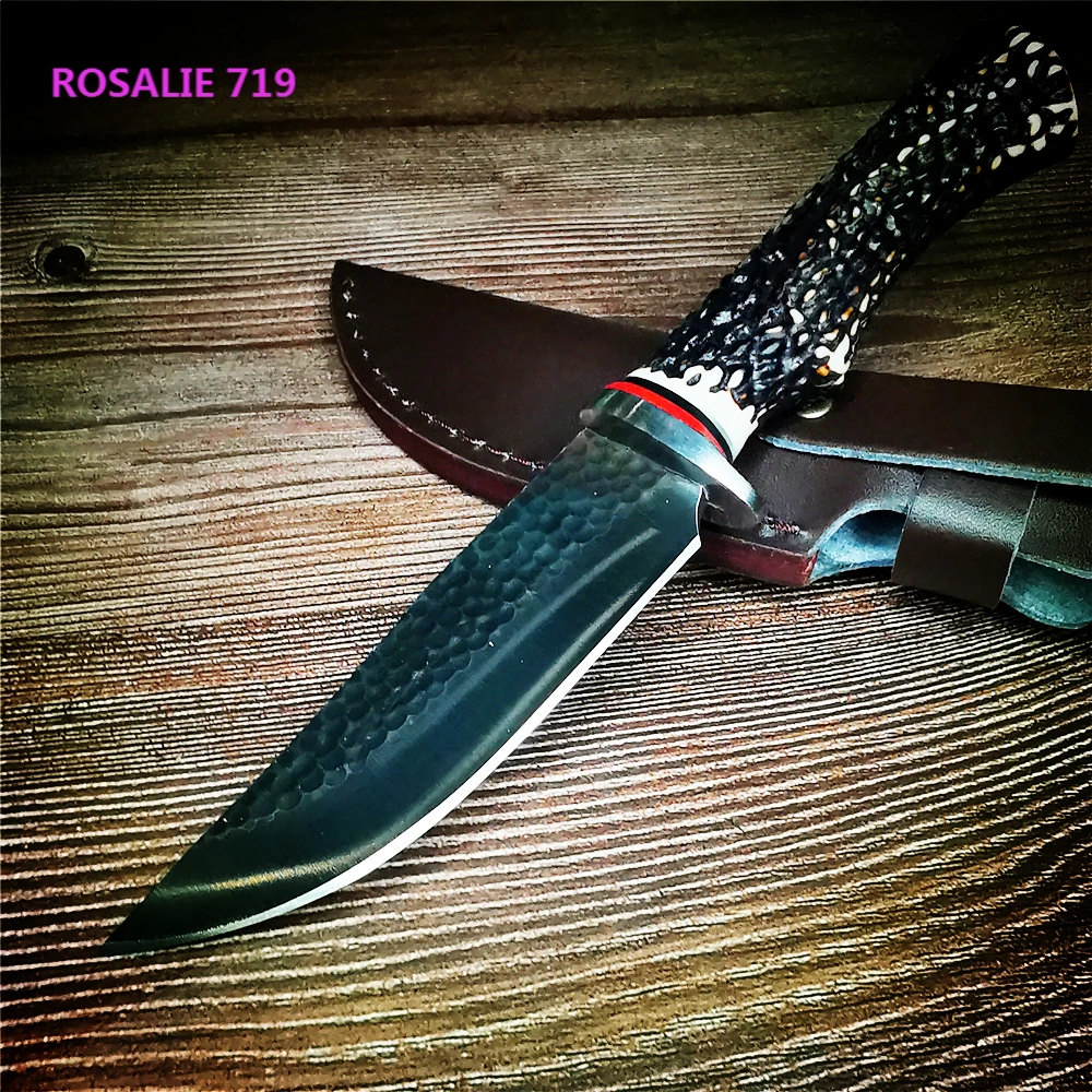 

22.5CM High-quality Forged Knife, Thick Stainless Steel Knife, Sharp and Durable, Outdoor Hunting Knife, with Scabbard