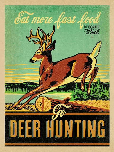

400X300MM FastFood_DeerHunting2_RGB jumbo fridge magnet SFM-0313
