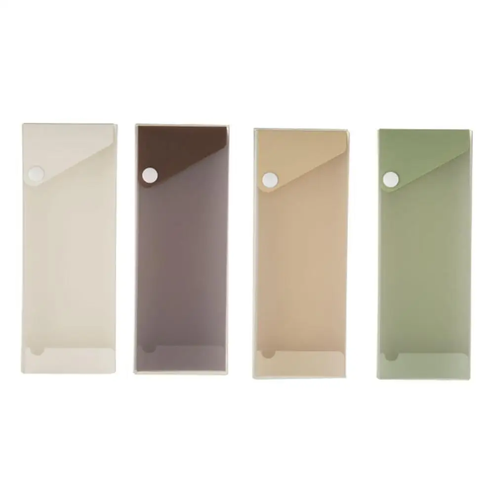 Корейский простой выдвижной пенал пластиковый матовый большой емкости для