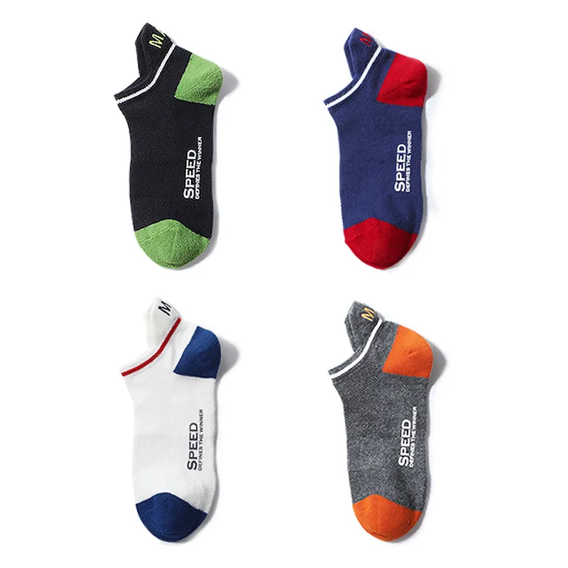 Socks Men's Cotton Socks Men's Boat Socks Low Cut Shallow Mouth Deodorant Thin Invisible Men's Socks Trend Sports Four Seasons
