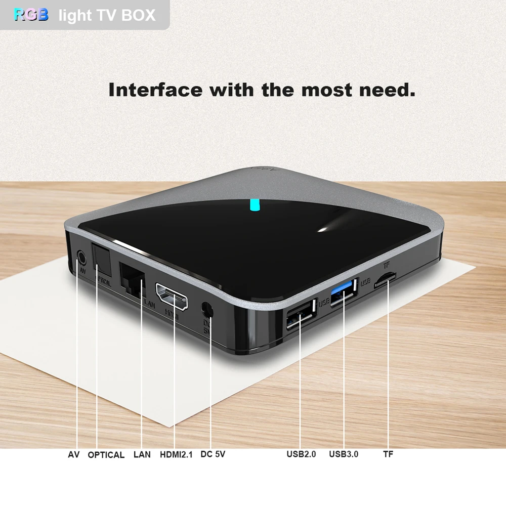 A95X F3 Air Android 9,0 Smart tv Box Amlogic S905X3 2,4G& 5G Dual Wifi HDR BT 8K RGB светильник приставка Netflix домашний медиаплеер
