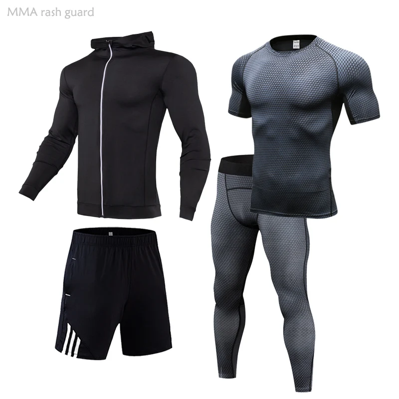 

New Men's Full Suit Tracksuit Workout Clothing Outdoor Running Tights Compression Sportswear Base Layer Sport Fitness Leggings