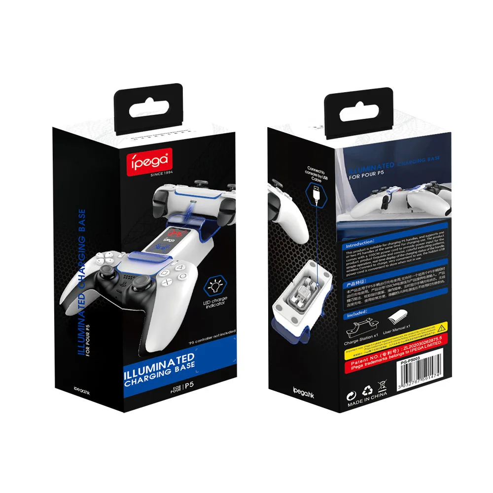 

For PS5 Dual Controller Charger Charging Dock Station LED Display For Playstation 5 Joystick Gamepad Controle