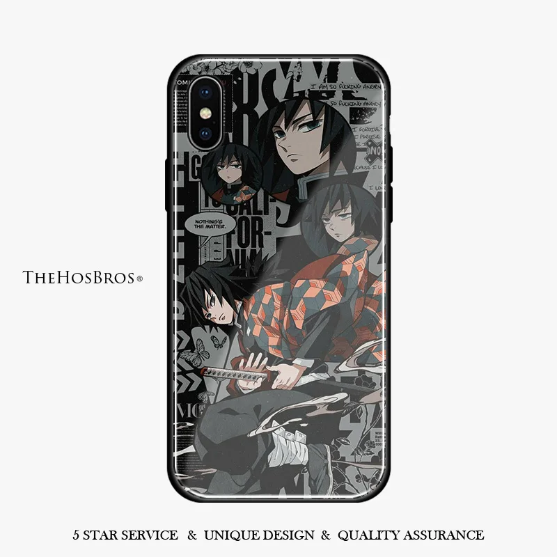 Мягкий силиконовый стеклянный чехол для телефона Giyu Tomioka Kimetsu no Yaiba iPhone SE 6 6S 7 8 Plus X