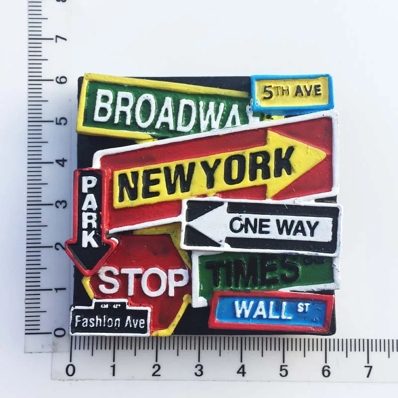 

United States New York Creative Road Brand Tourism Commemorative Painted Crafts Magnetic Fridge Magnet