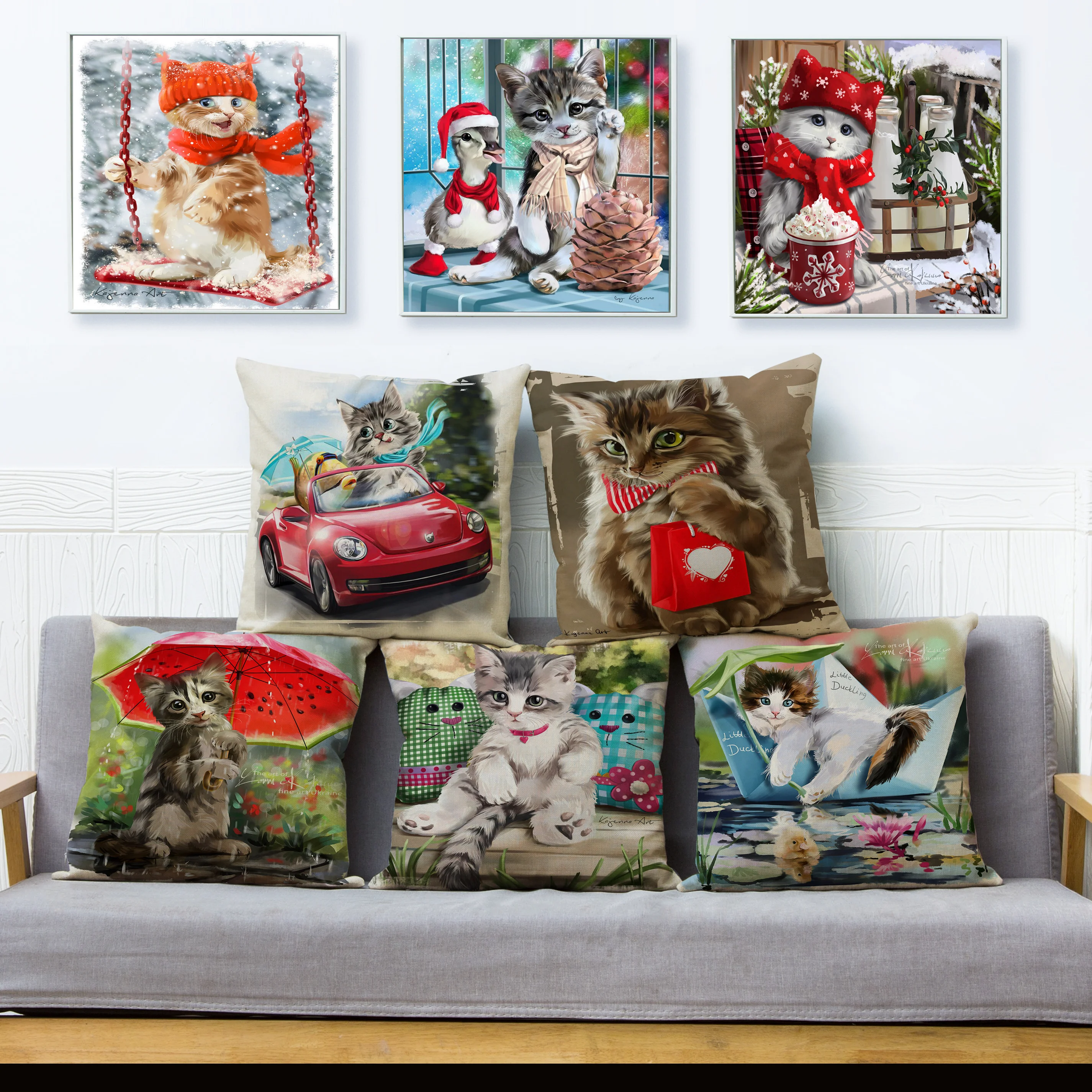 Стильная футболка с изображением персонажей видеоигр акварель кошки Чехол для