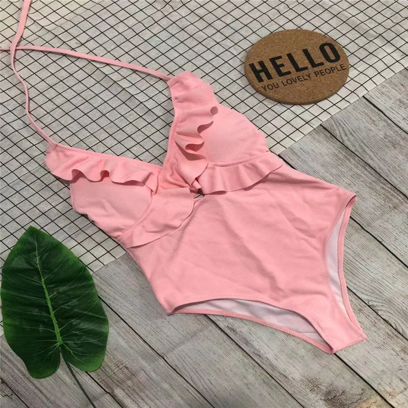 2021 Explosion Swimsuit Sexy Lady Flashing One Piece Skinny Bikini Yellow Onepiece Acetate Durable High Cut |
