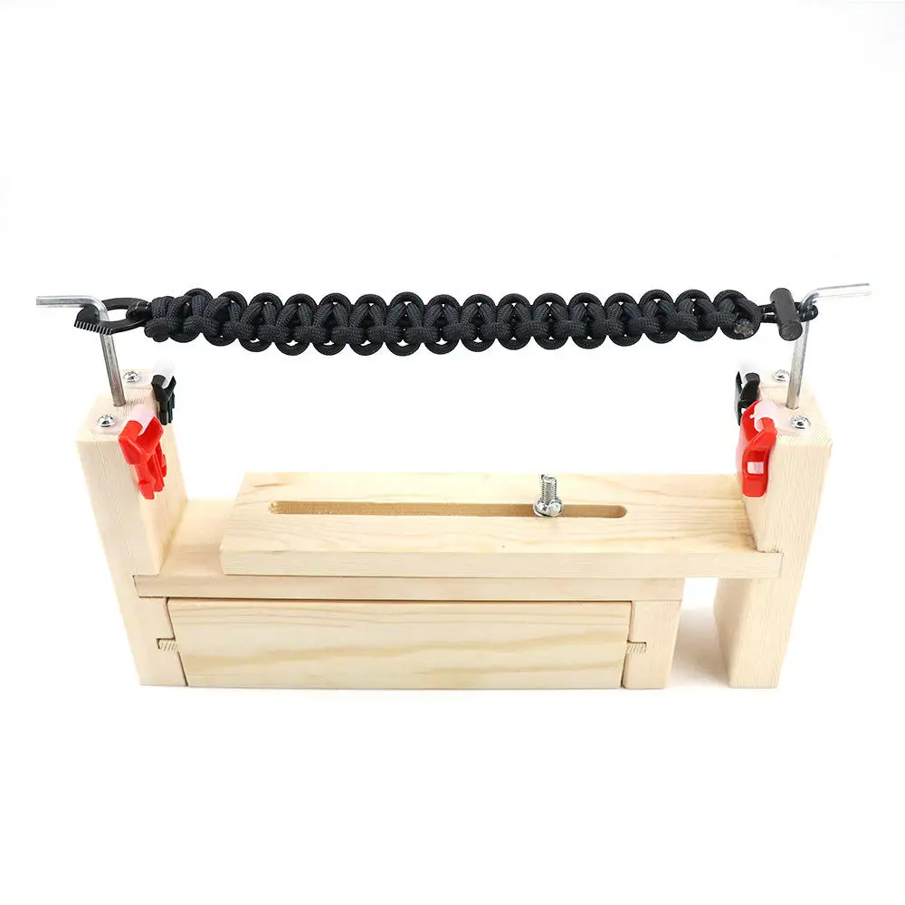 

Outdoor Umbrella Rope Bracelet Woven Wooden Frame Paracord Jig Natural Wood Loose Rope Braider Outdoor Gadgets