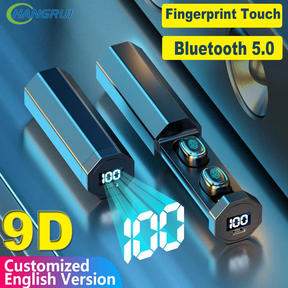 Мини-наушник Bluetooth TWS беспроводные F9 спортивные водонепроницаемые 8D стерео