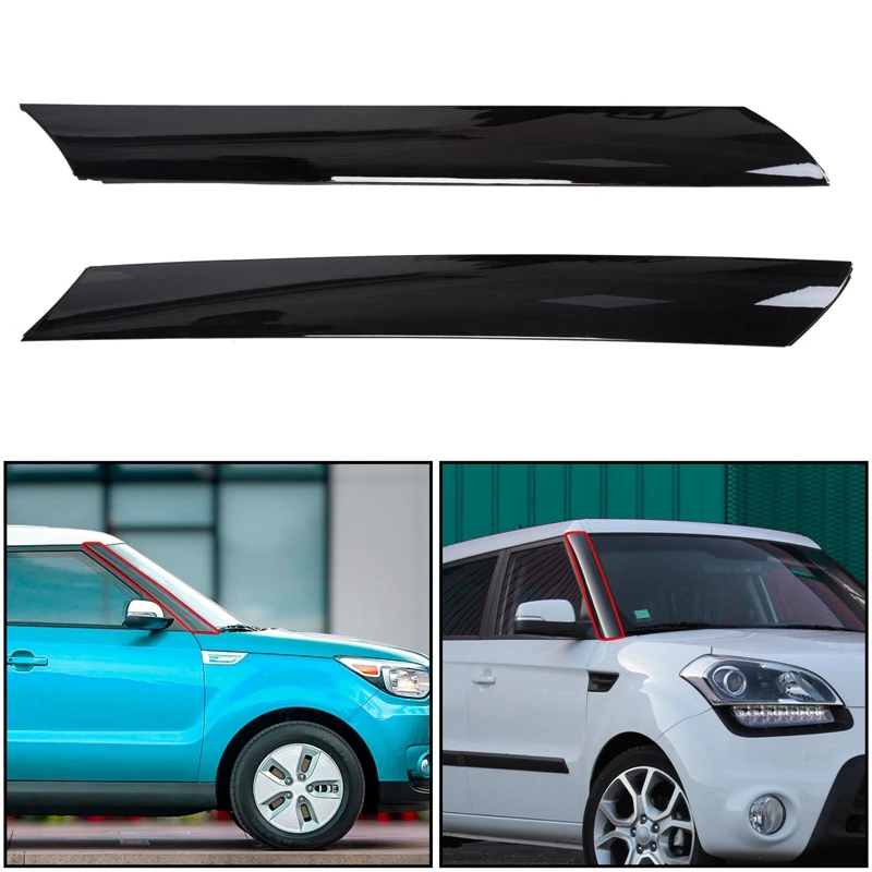 

Car Exterior Molding Windshield Pillar Trim Front Left + Right Side for Kia Soul 2010-2013 86170-2K500 86180-2K500