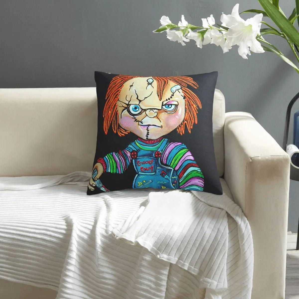 

Наволочка с Чаки наволочка с принтом, наволочка для диванной подушки