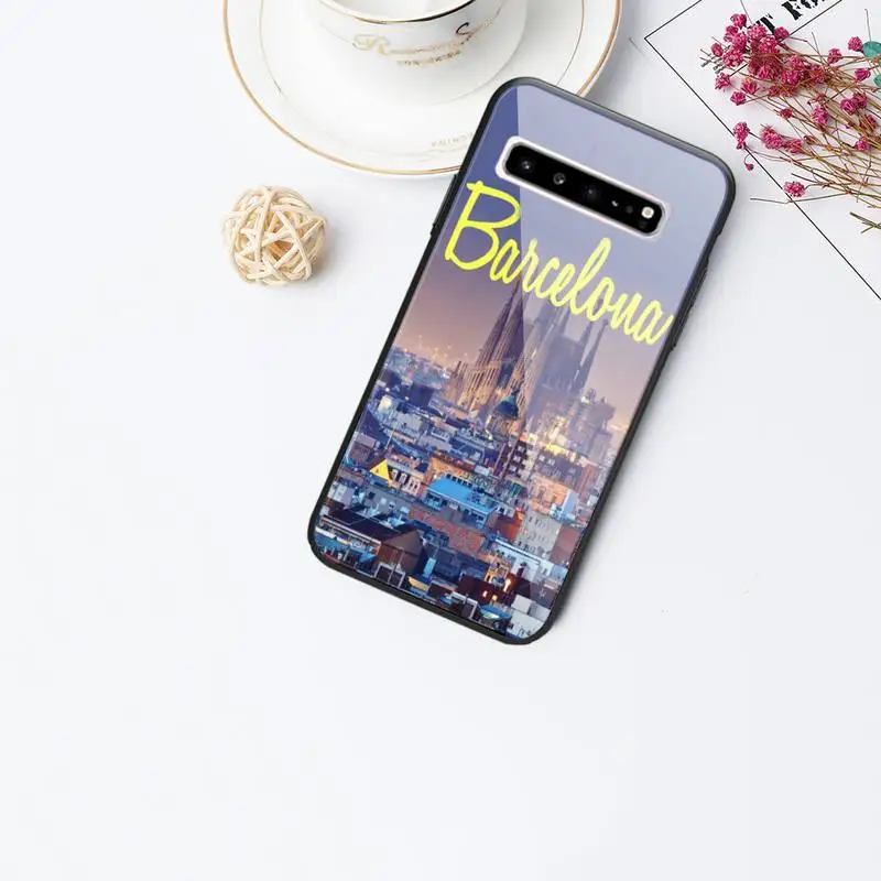 

Barcelona Glass Phone Case Back Shell For Samsung Galaxy S20 Ultra S10 S9 S8 S7 Plus Edge S10 E Lite Note 8 9 10 Pro Cover
