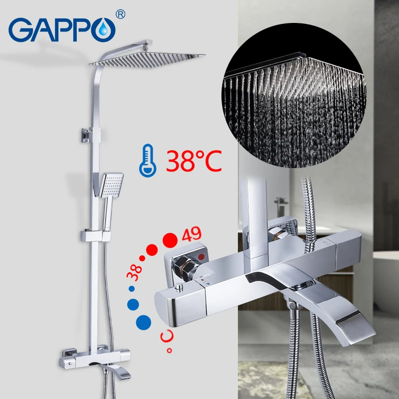 Смеситель для душа GAPPO термостат ванной комнаты смеситель водопада настенный