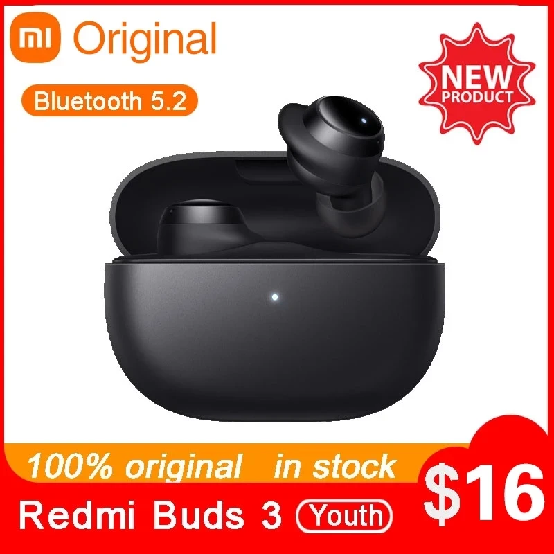 

Original Xiaomi Redmi Buds 3 Youth Edition TWS Mi Ture Wireless Bluetooth Earphone 5.2 Stereo Earbuds Touch Noise Reduction