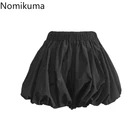 Корейская плиссированная мини-юбка Nomikuma трапециевидной формы, повседневные однотонные женские юбки с высокой талией, весна-лето 2021, модные женские юбки 6F991