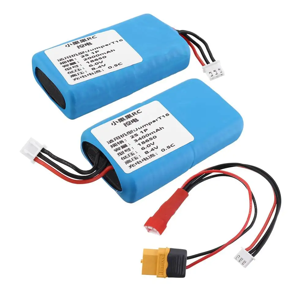 18650 7,4 V 2000 mah/3400 mah 2S батарея для Jumper T16 передатчик RC Дрон FPV гоночный Квадрокоптер Мультикоптер уличные игрушки зарядное устройство