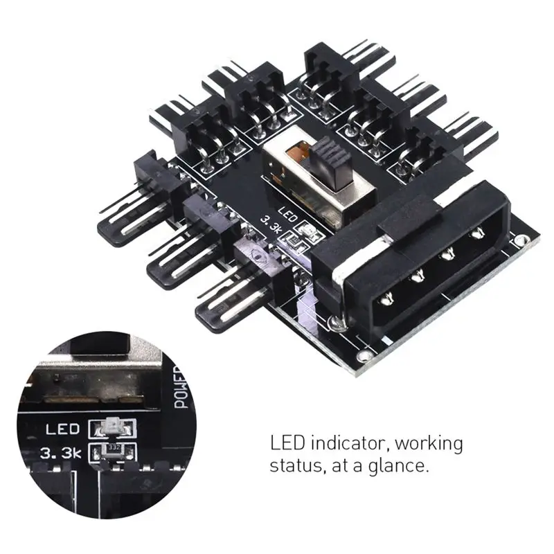 ПК 1 до 8 4Pin Molex охладитель охлаждающий вентилятор концентратор сплиттер кабель