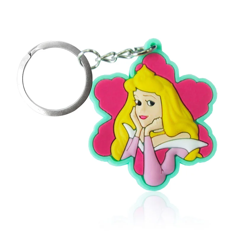 7014-06 2 шт. ПВХ брелок мультфильм Микки Минни аниме фигурка брелок для ключей детская игрушка брелок для ключей модный брелок подарочные сумки декор - Цвет: 7014-06