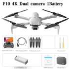 Дрон F10, радиус 2021 м, двойная камера 4K HD, GPS, WiFi, широкоугольное видео, FPV, 25 мин полета, 2000