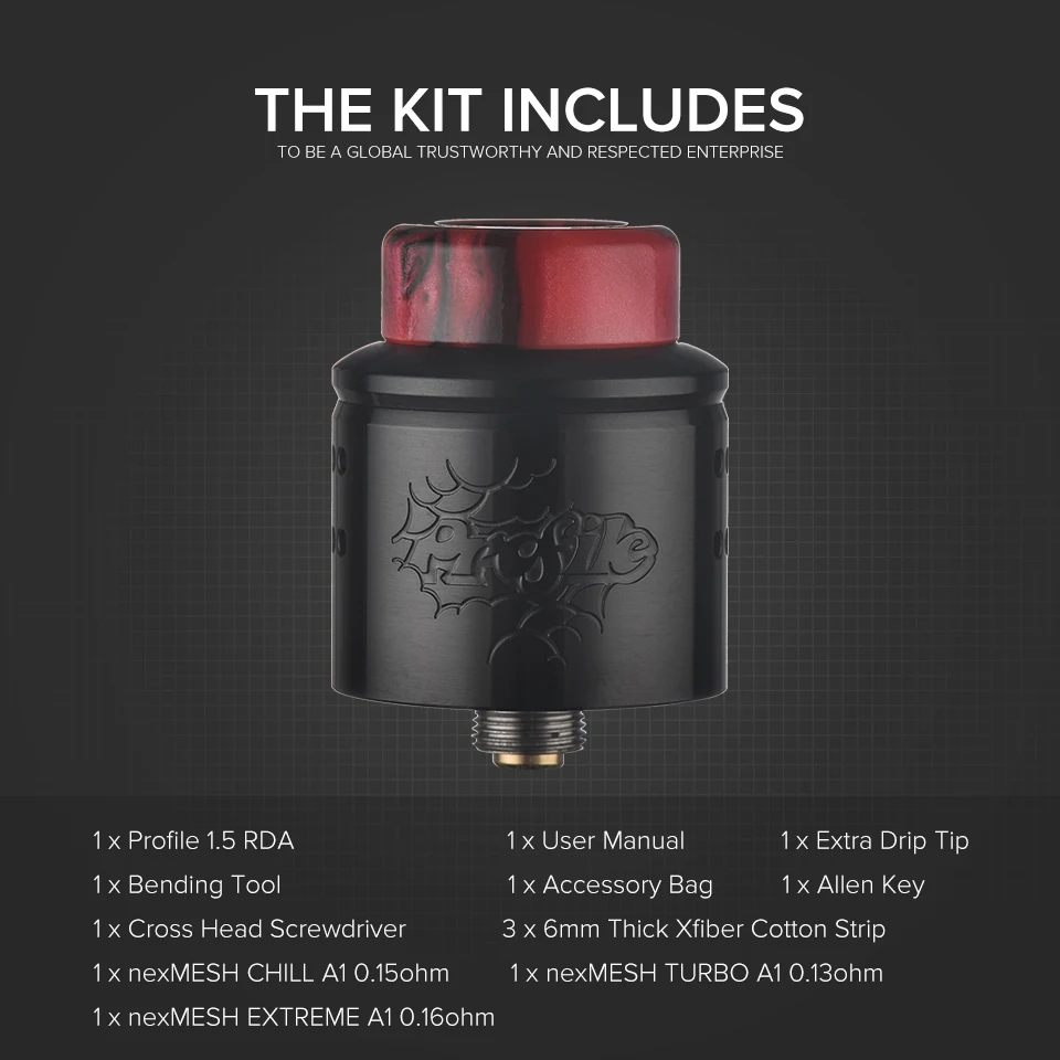 Испаритель Wotofo с фильтром 1 5 RDA испаритель восстановительным атомайзером 510 Pin 0 13/0