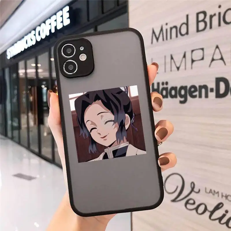 

Cute Japan Demon Slayer Phone Case For iphone 12 11 8 7 plus mini x xs xr pro max matte transparent cover