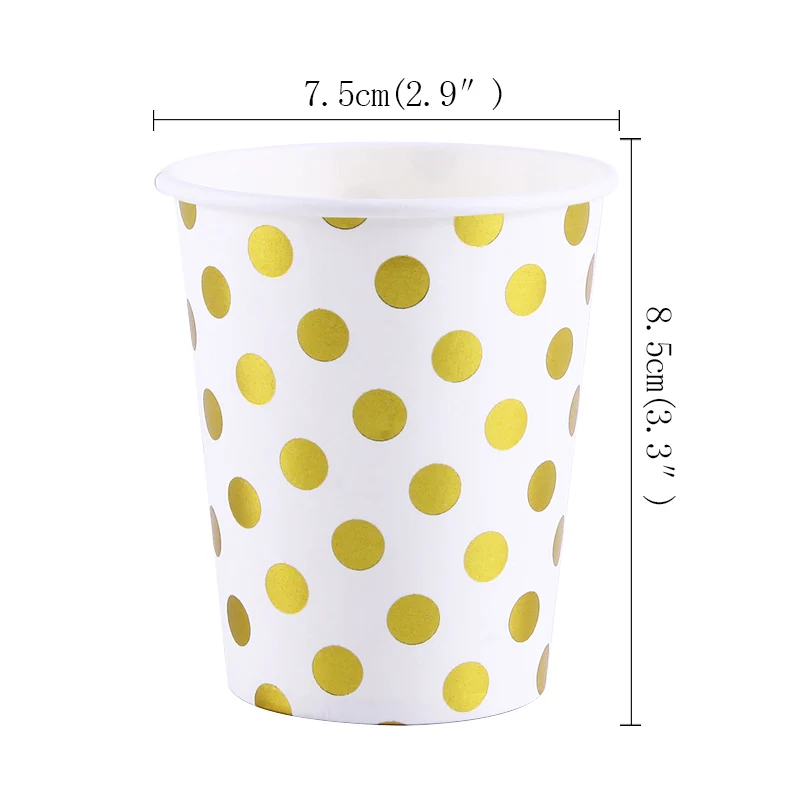 10pcs cup E 10pcs 350ml Black Gold Metal color style Singleism birthday party decorations adult kids supplies paper disposable tableware cup - Цвет: 10pcs cup E