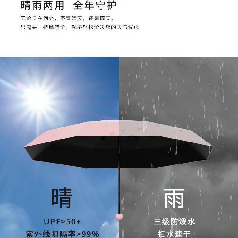 

Capsule sunshade female folding umbrella compact portable sun and rain dual purpose sunshade sun and UV umbrella