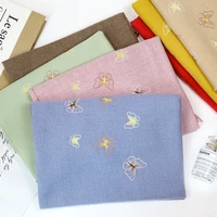 new korean version of cashmere embroidery butterfly knit solid color scarf plain embroidered autumn and winter warm shawl scarf