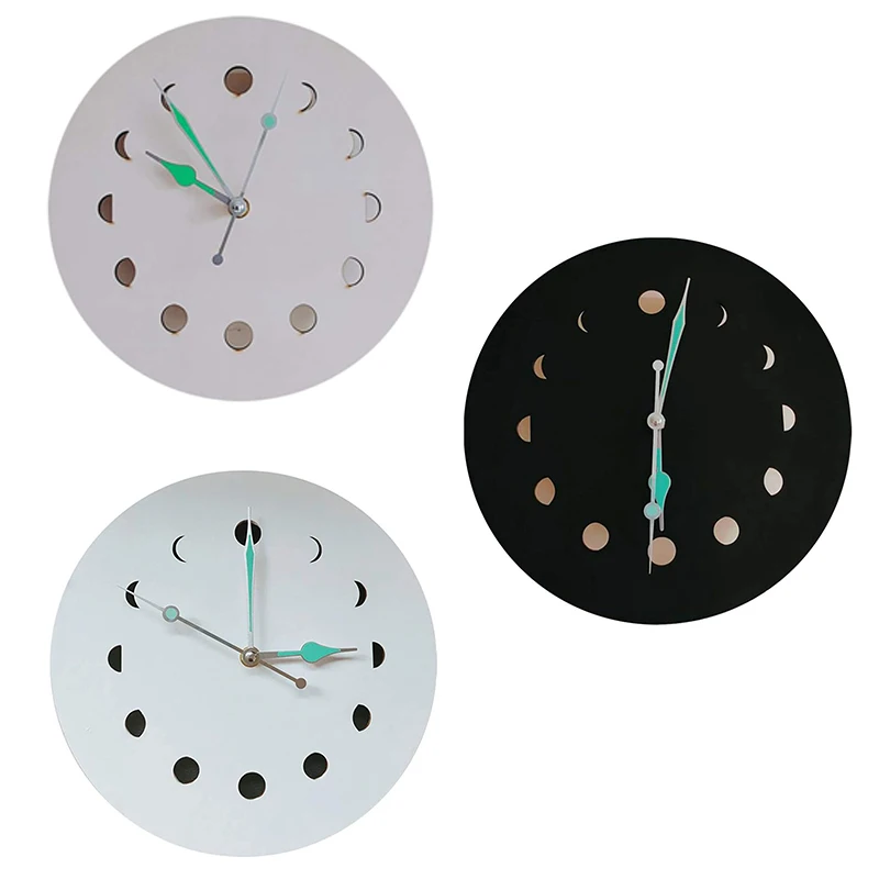 Настенные часы Светящиеся Деревянный лунный настенные цикла для дома украшения