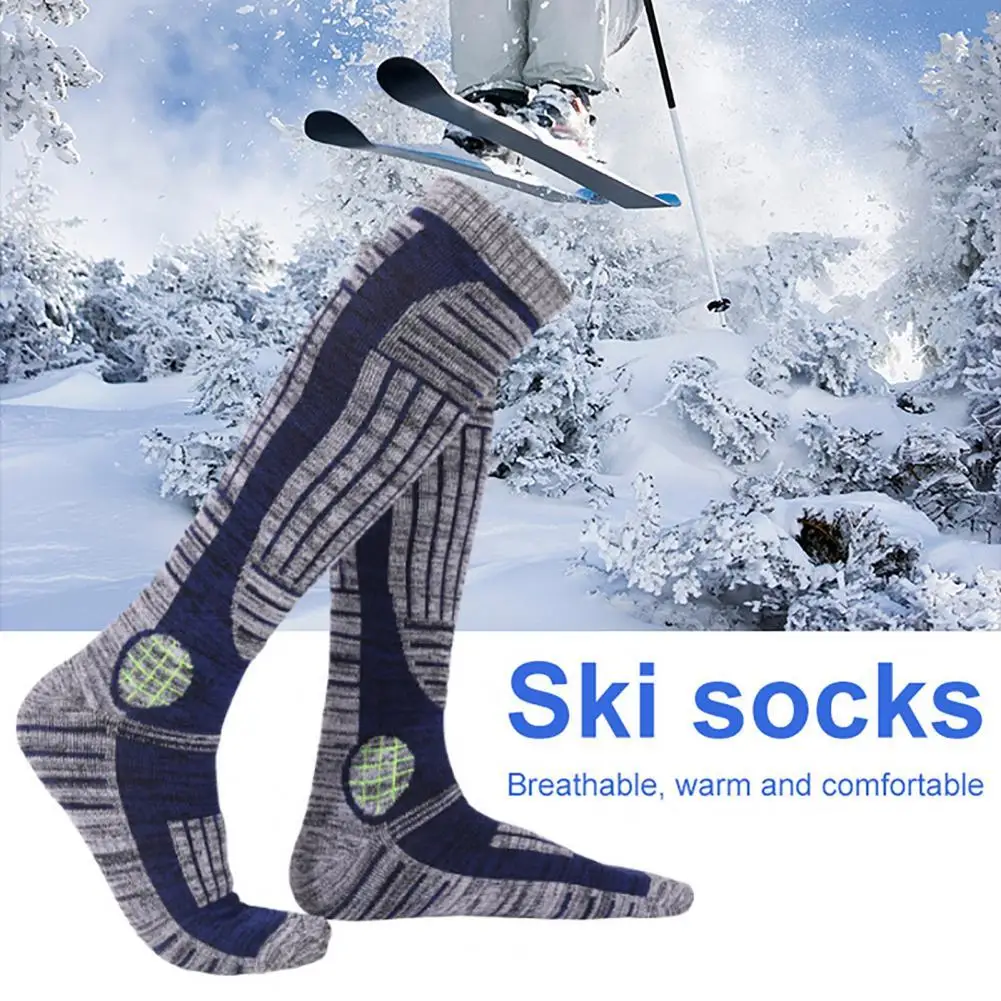 

4 Pairs Practical Ski Socks Thermal Soft Ankle Protector Sweat-absorbent Long Hose High Performance Climbing Socks for Outdoor