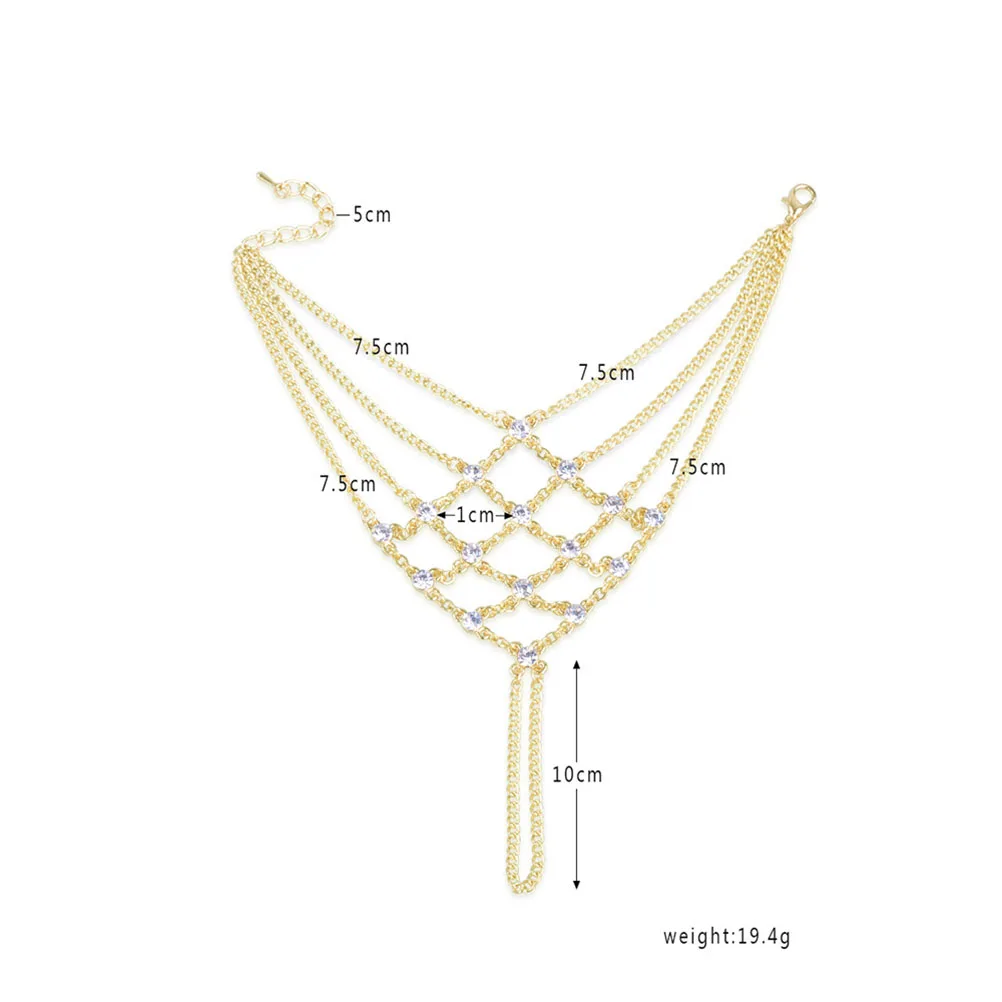 1 шт Золотая ручная цепь Прочный Повседневный Элегантный Шикарный сплав горный