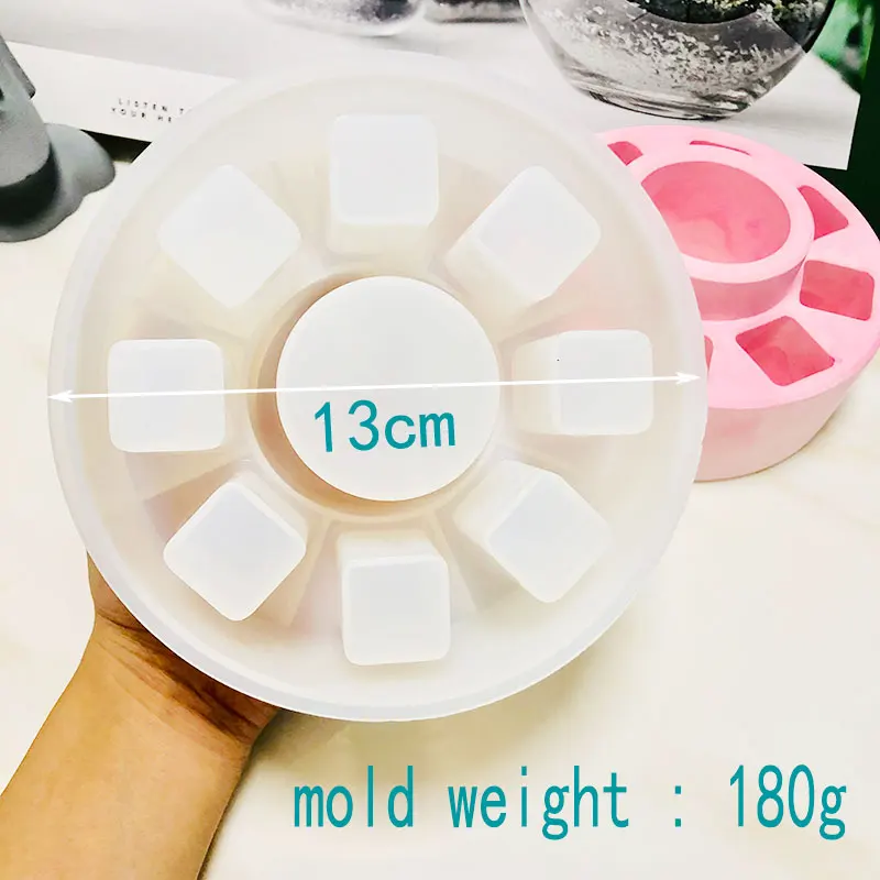round-mold Силиконовая форма для бетона многофункциональная дизайнерская подставка для ручек, для хранения Коробка для помады заварник форма diy гипсовая цементная форма - Цвет: round-mold
