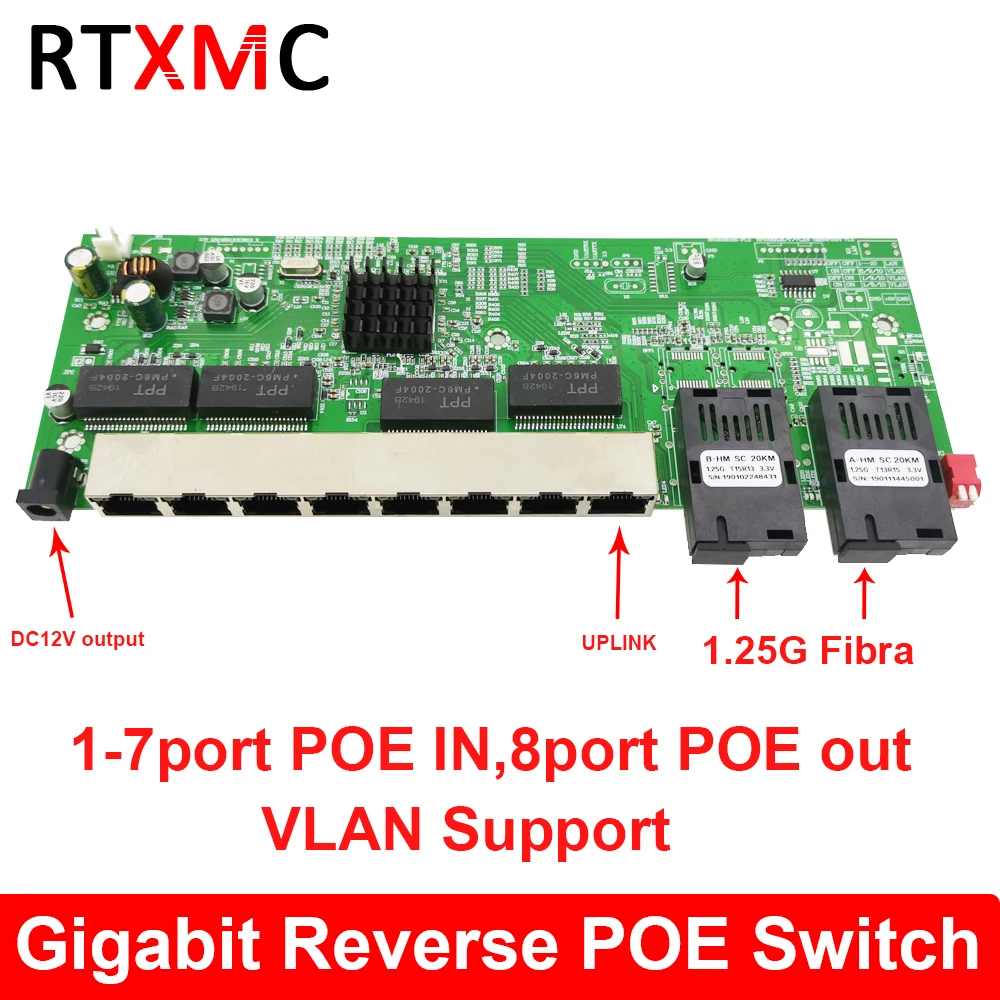 Обратное питание POE коммутатор 10/100/1000 м гигабитный Ethernet-коммутатор