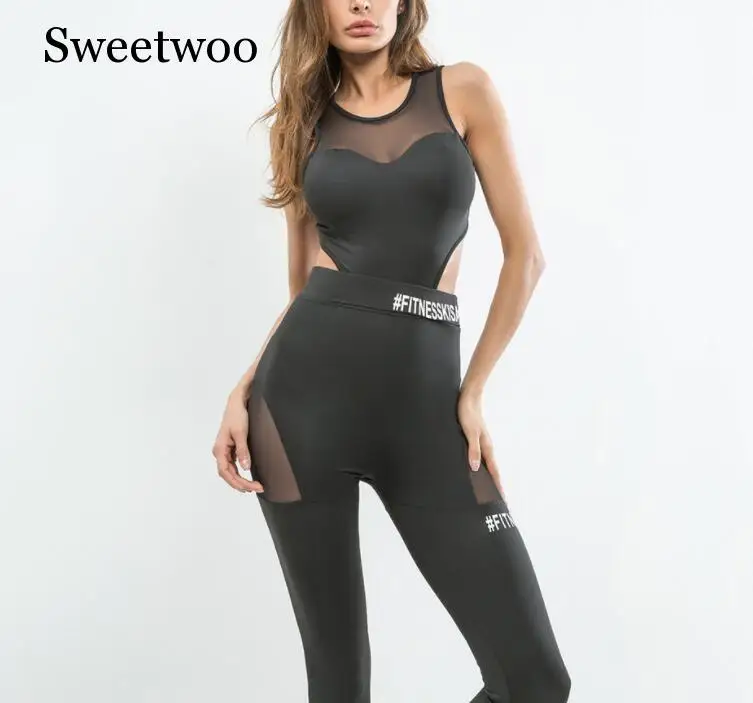 Новинка Черная Женская Спортивная одежда для фитнеса йоги полосатый спортивный