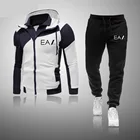 Мужской спортивный костюм из 2 предметов, кофта на молнии и штаны