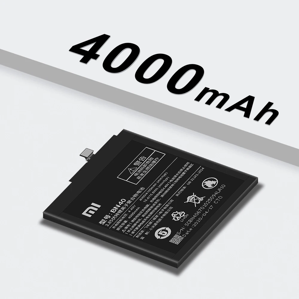 Оригинальный сменный аккумулятор Xiao Mi BN40 для Xiaomi Redmi 4 Pro Prime 3G Hongmi 4100 мАч с