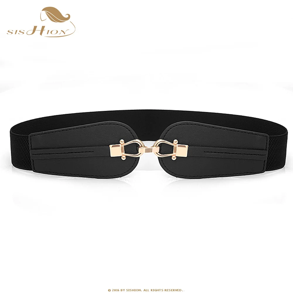 SISHION винтажный эластичный пояс Cummerbund QY0361 женский ремень черный широкий Черный