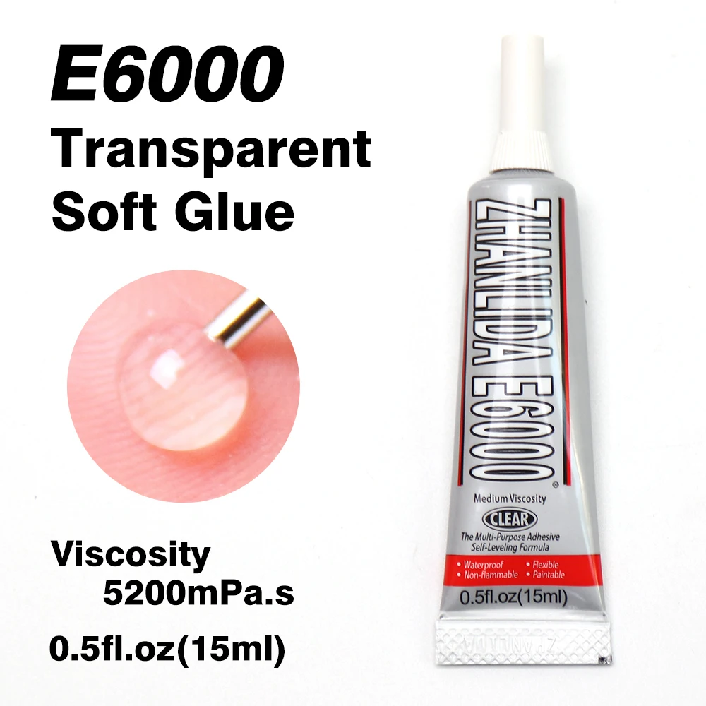 15 мл E 6000 полностью прозрачный жидкий клей используется для PE PP PVC ABS игрушки