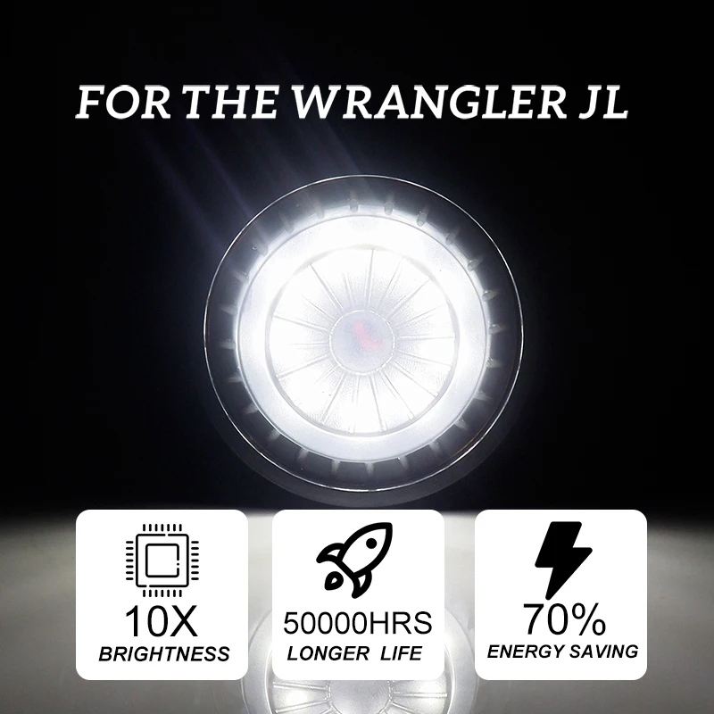 

1 Set Smoked Lens 6000K White Car LED Lights DRL with Harness for Jeep Wrangler JK 2007-2017 Front Grille Light Lamp