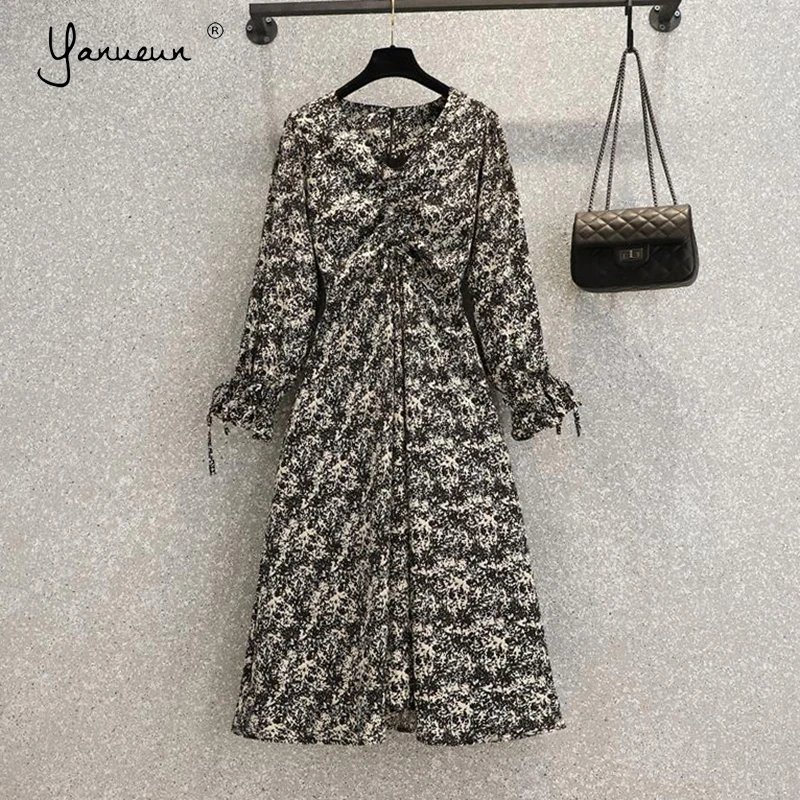 

Yanueun женские ботинки размера плюс, элегантное платье на шнуровке с v-образным вырезом Хай-стрит полусапоги черного цвета до середины икры пр...