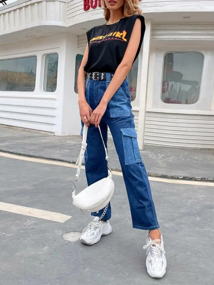 

Fashion Simple O-Neck T-Shirt Women Loose Sleeveless Letter Short-Sleeved Short Upper