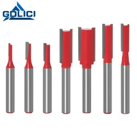 gdlici 6mm 6 35mm shank straight wood milling cutter single double blade wood cutters router bit set woodworking carpentry tools