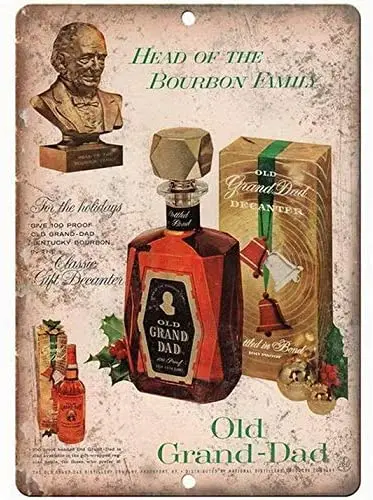 

Anbiz Old Grand-Dad Bourbon Vintage Liquor Spirits Ad Vintage Metal Tin Signs Beer 8X12 Inches
