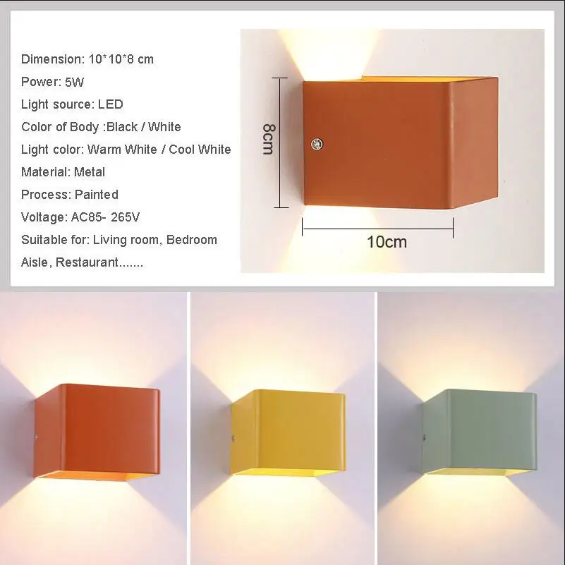 Современный светодиодный настенный светильник точечный встраиваемый мощностью