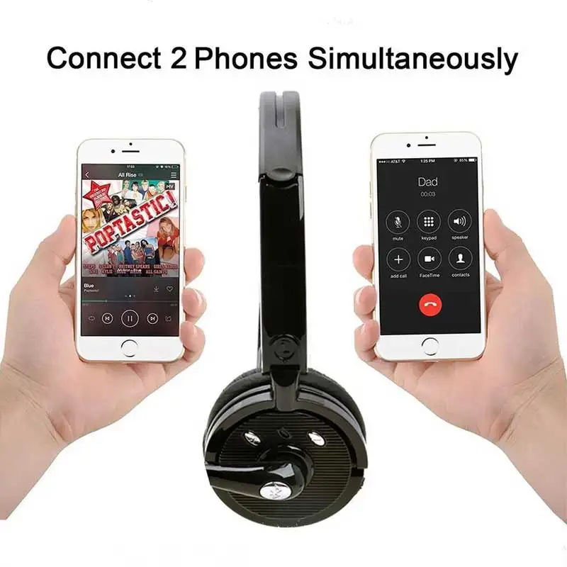 Call Center Bluetooth Headset Over Head Wireless Double Ear Phone Noise Cancelling Headphone for Skype Truck Car Drivers Office |
