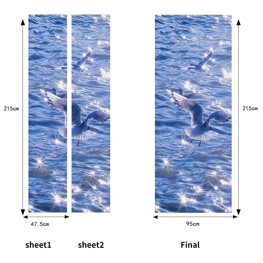 3D печать художественная наклейка Seagulls Predation картинка домашний декоративный самоклеющийся Наклейка ПВХ бумажный дверной шкаф водонепроницаемый плакат