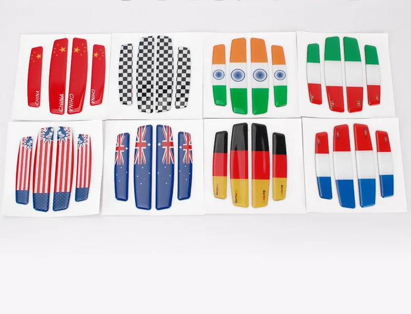 

4X Австралия Германия Великобритания США Франция Индия Италия флаг защита боковых краев Защита от царапин клейкая наклейка для автомобиля