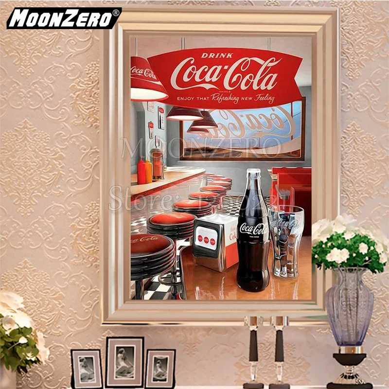 

Алмазная 5D картина «сделай сам», картина «кола» с напитком, полноразмерная/круглая Алмазная вышивка, вышивка крестиком, подарочный набор, у...