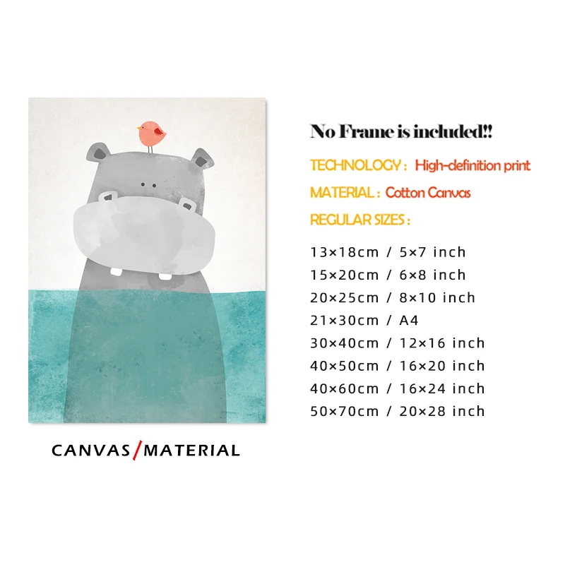 

Cartoon Animal Polar Bear Penguin posters prints canvas paintings wall art for living room decor for bedroom aesthetic Artwork