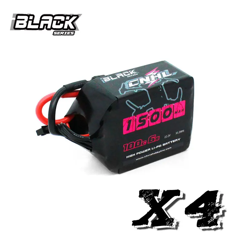Аккумулятор CNHL Lipo 6S 22 2 в 1500 мАч 4 шт. батарея черной серии XT60 100C для квадрокоптера